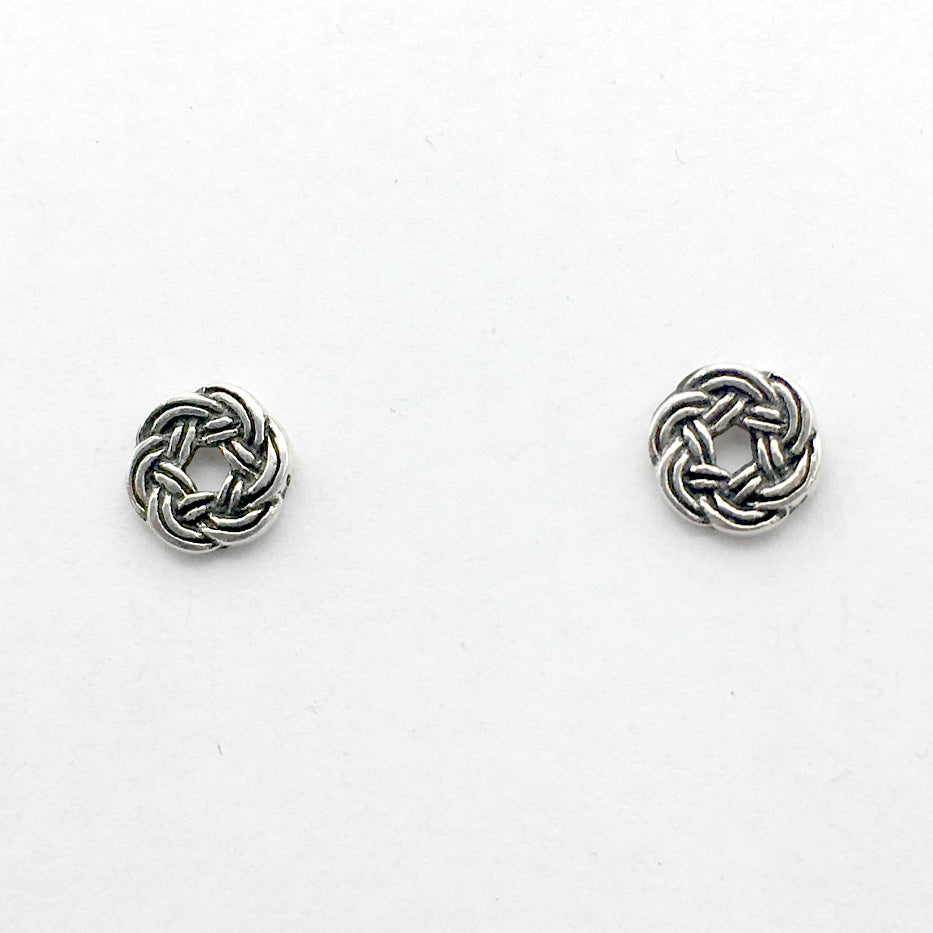 Sterling Silver Round Celtic Knot stud earrings- knots, studs, 3/8 inc ...