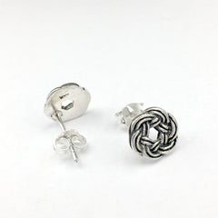 Sterling Silver Round Celtic Knot stud earrings- knots, studs, 3/8 inc ...