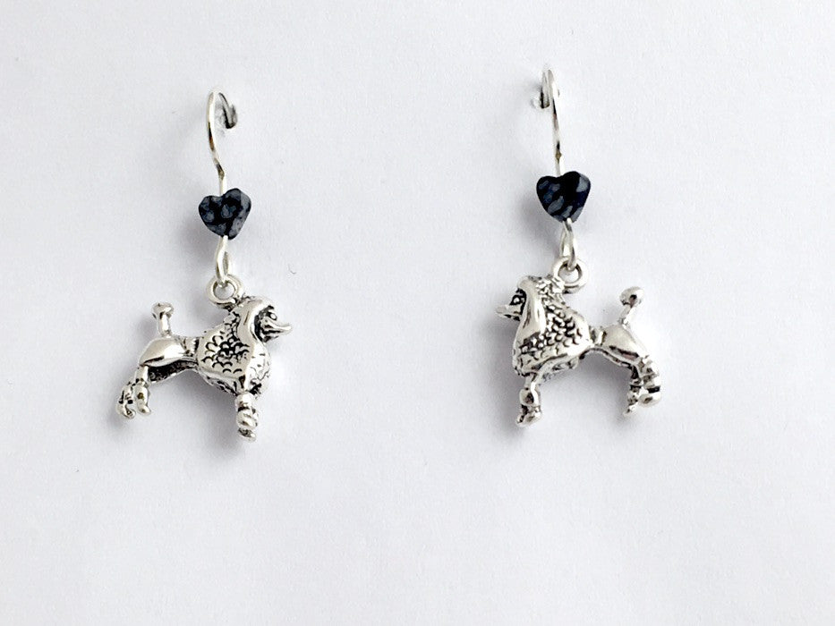 Sterling Silver Medium Standard Poodle dog dangle earrings- poodles ...