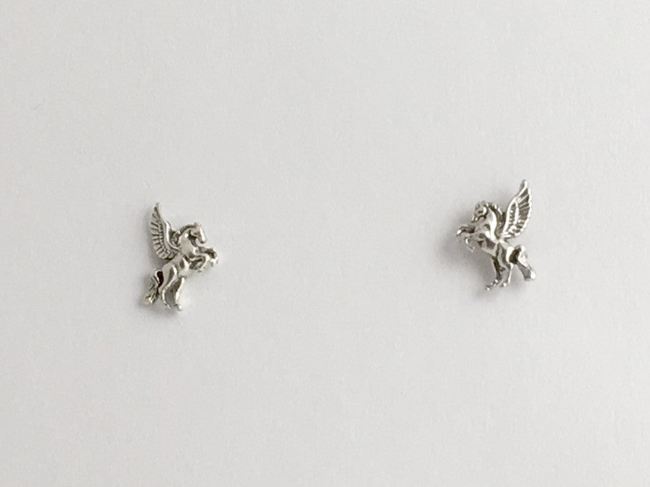 Sterling Silver & Surgical Steel Pegasus stud earrings- fantasy- wings ...