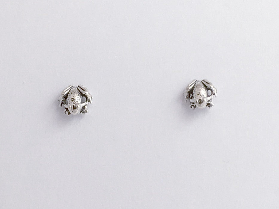 Sterling Silver & Surgical Steel tiny frog or toad stud earrings-frogs ...