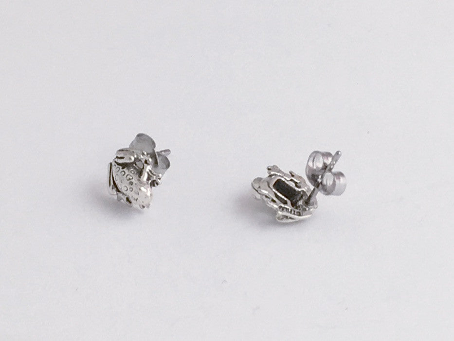 Sterling Silver & Surgical Steel tiny frog or toad stud earrings-frogs ...