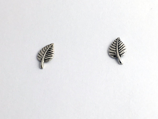Sterling Silver & Surgical Steel aspen leaf stud earrings- Leaves ...