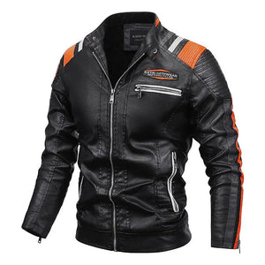 Mens Vintage Motorcycle Jacket Men Fashion Biker Leather Jacket Male - 90shopping Co LLC