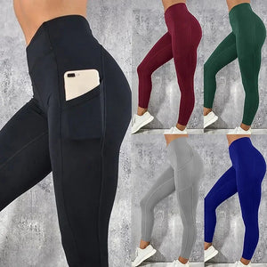 Sportswear Woman Gym Leggings Pocketed Yoga Pants Fitness Running Pants - 90shopping Co LLC
