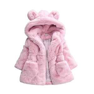 Toddler Girls Fur Coat Solid Color Girls Coats Casual Style Kids Coat - 90shopping Co LLC - Girls Coats Size 14