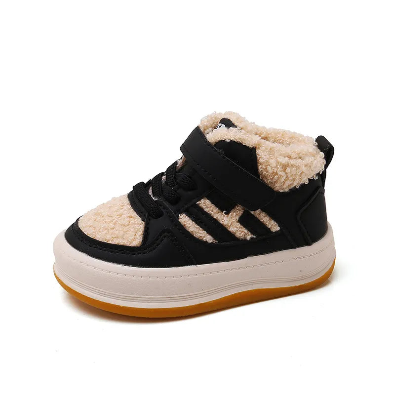 Girls Cotton Shoes Children Plush Thickened Anti-skid Shoes Boys Warm Sports Shoes