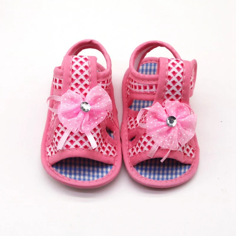 1Pair Kids Baby Girl Soft Sole Shoes Anti-slip Sandals Prewalkers Floral Design