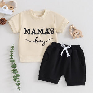 0-3Y Summer Baby Boy Outfits Short Sleeve Letter Embroidery Tops + Shorts Set Toddler Clothes 2Pcs - 90shopping Co LLC