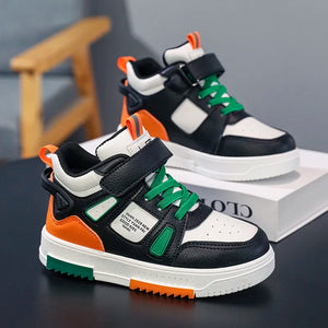 Fashion Kids Sneakers Casual Shoes Boys High Top Leather Waterproof Board Shoe - 90shopping Co LLC