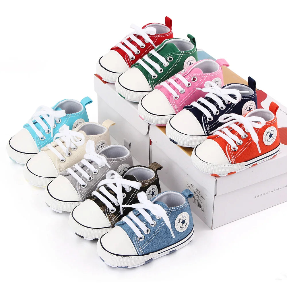 Baby Classical Canvas Shoes for Spring and Autumn Toddler Pre Walking Shoes