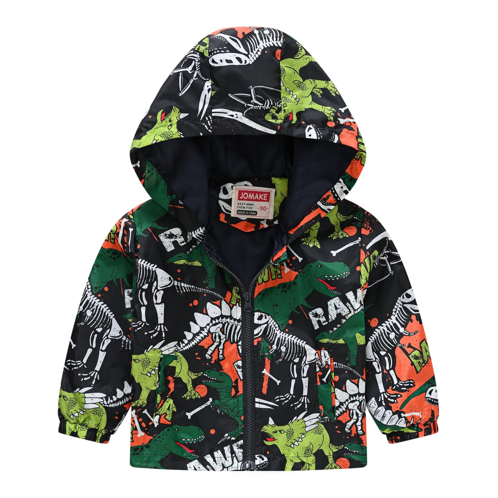 Boys Windproof Hooded Jacket Various  Cartoon  Graphic prints Zipper Coat