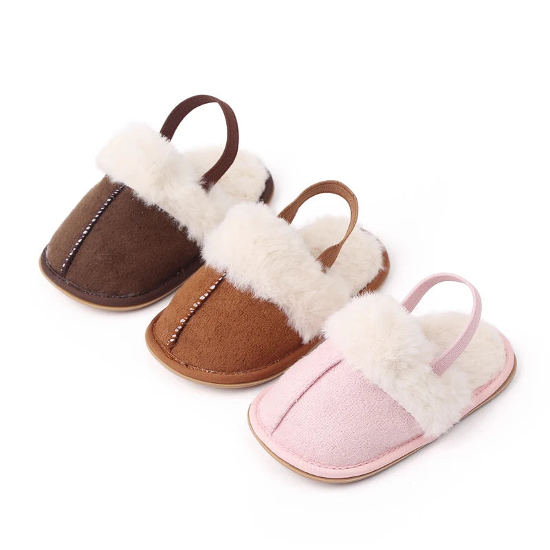 Baby Winter Warm Slipper Soft and Warm Fluffy TPR Sole Anti-slip