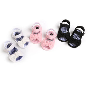 Summer Baby Girls Bow Sandals Toddler Breathable Anti-Slip Shoes Soft Sole Flat - 90shopping Co LLC