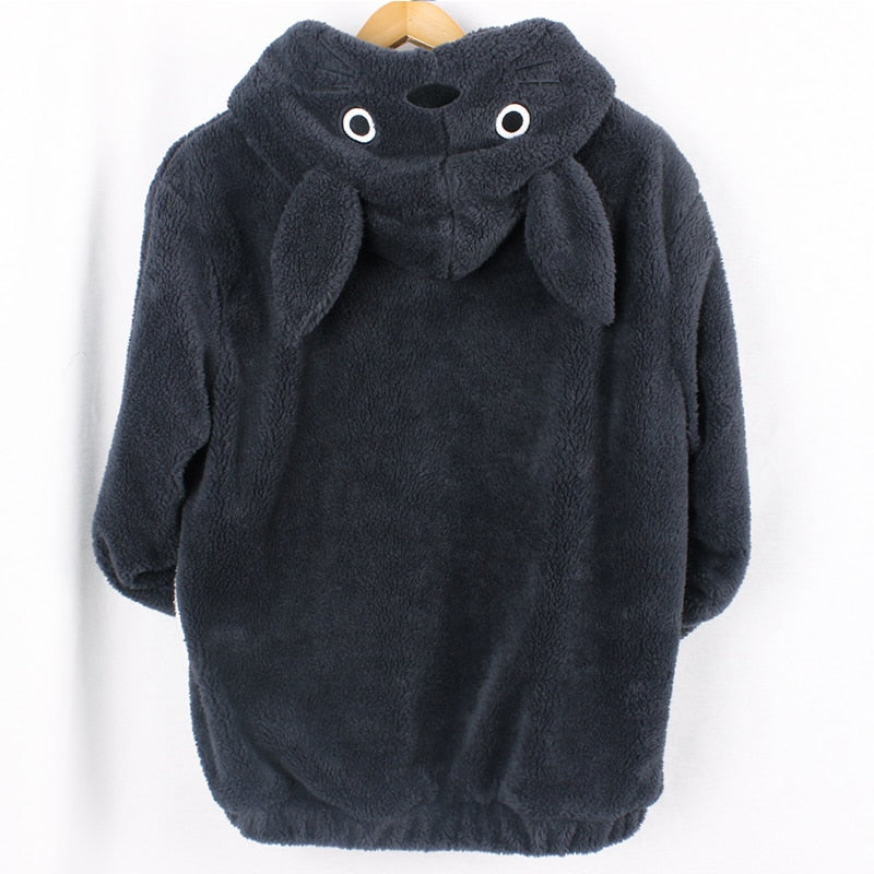 Hooded Sweatshirt Kawaii Totoro Men Women Harajuku Soft Plush Hoodies Plus Size