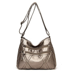 High Quality Women's Soft Leather Shoulder Bags Multi-Layer Classic Crossbody