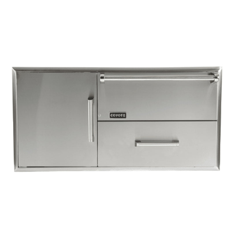 Coyote 42Inch Combination Storage Warming Drawer & Access Doors