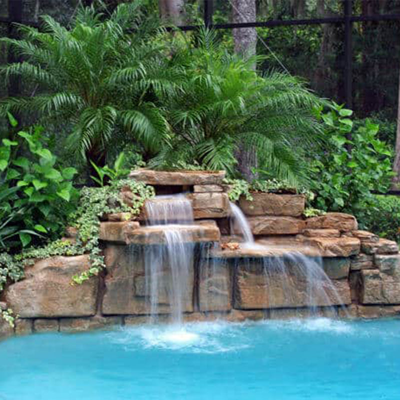 Rico Rock® 4 Foot Double Swimming Pool Waterfall Kit | On The Patio