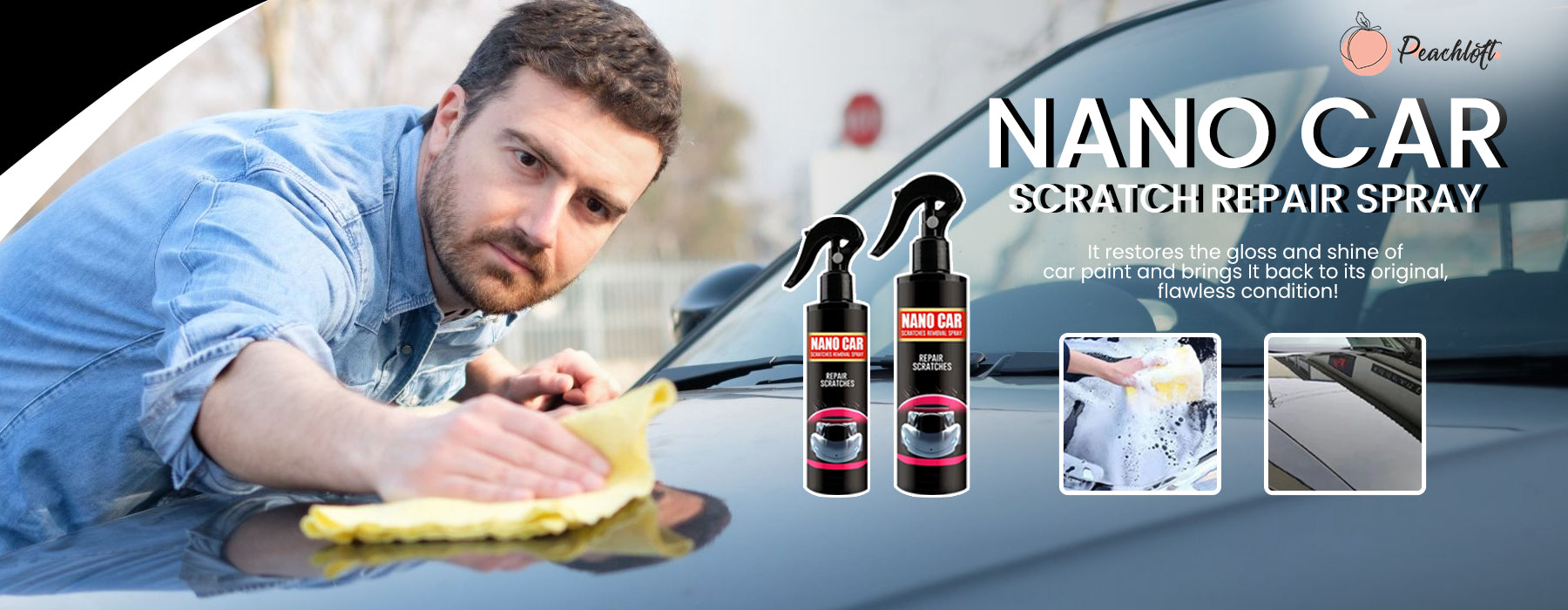 Alkyne Peachloft Nano Car Scratch Repair Spray,Car Scratch Repair Nano  Spray,Car Scratch Repair Spray,Nano Car Scratch Remover for Deep Scratches