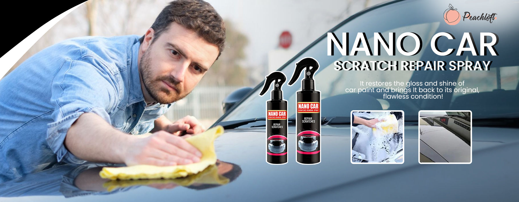 Peachloft Nano Car Scratch Repair Spray, Nano Car Scratch Removal Spray,  MagicRepair Auto-Nano-Reparatur Spray, Car Coating Spray, Car Scuff and