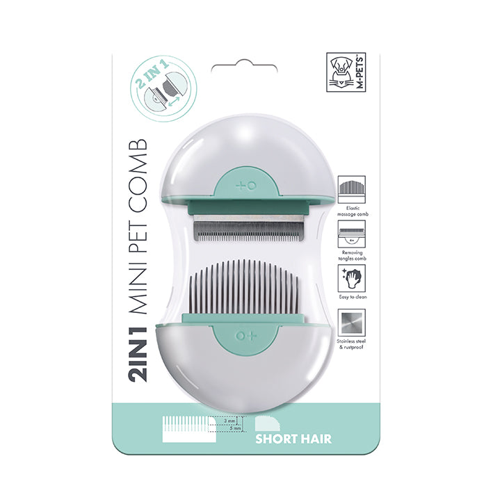 2-in-1 Mini Pet Comb for Short Hair
