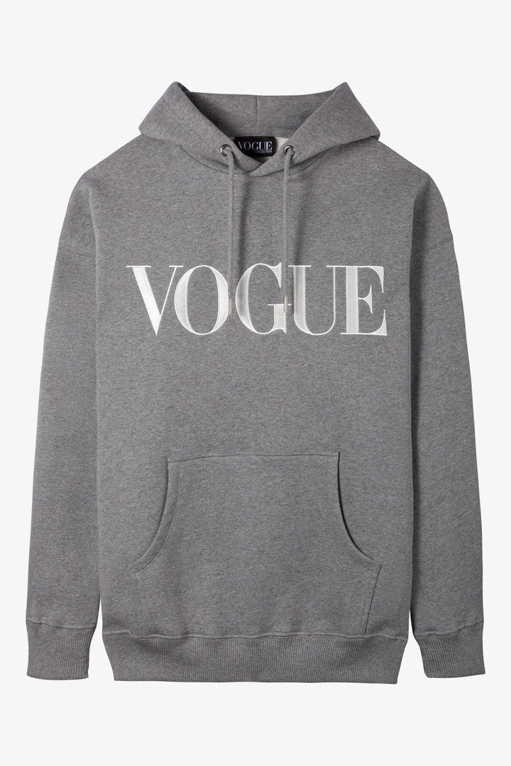 Sudadera VOGUE Hoodie Gris con logotipo blanco bordado – Vogue ...