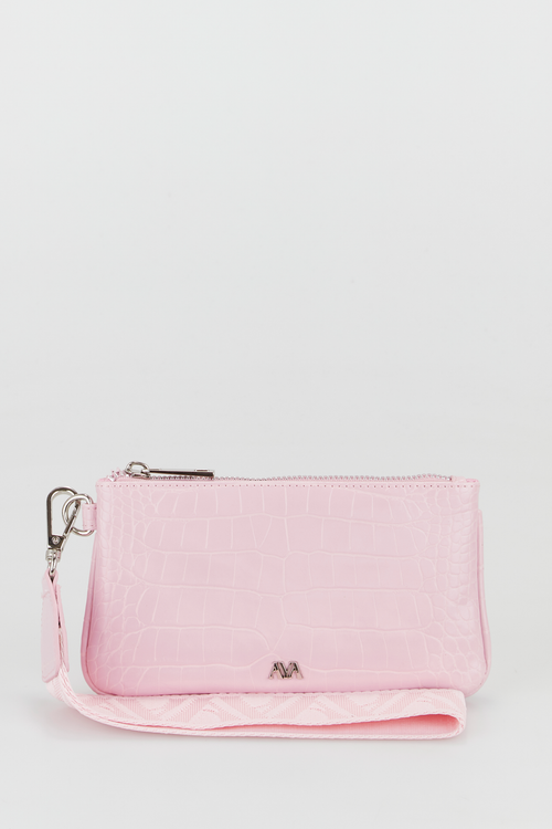 Victoria's Secret metallic pink Clutch/Wallet/Phone Case Purse with Wrist  Strap