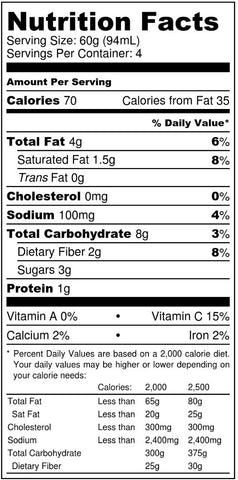 Curry Madras Nutrition Facts