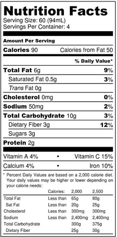 Jhal Frazie Nutrition Facts