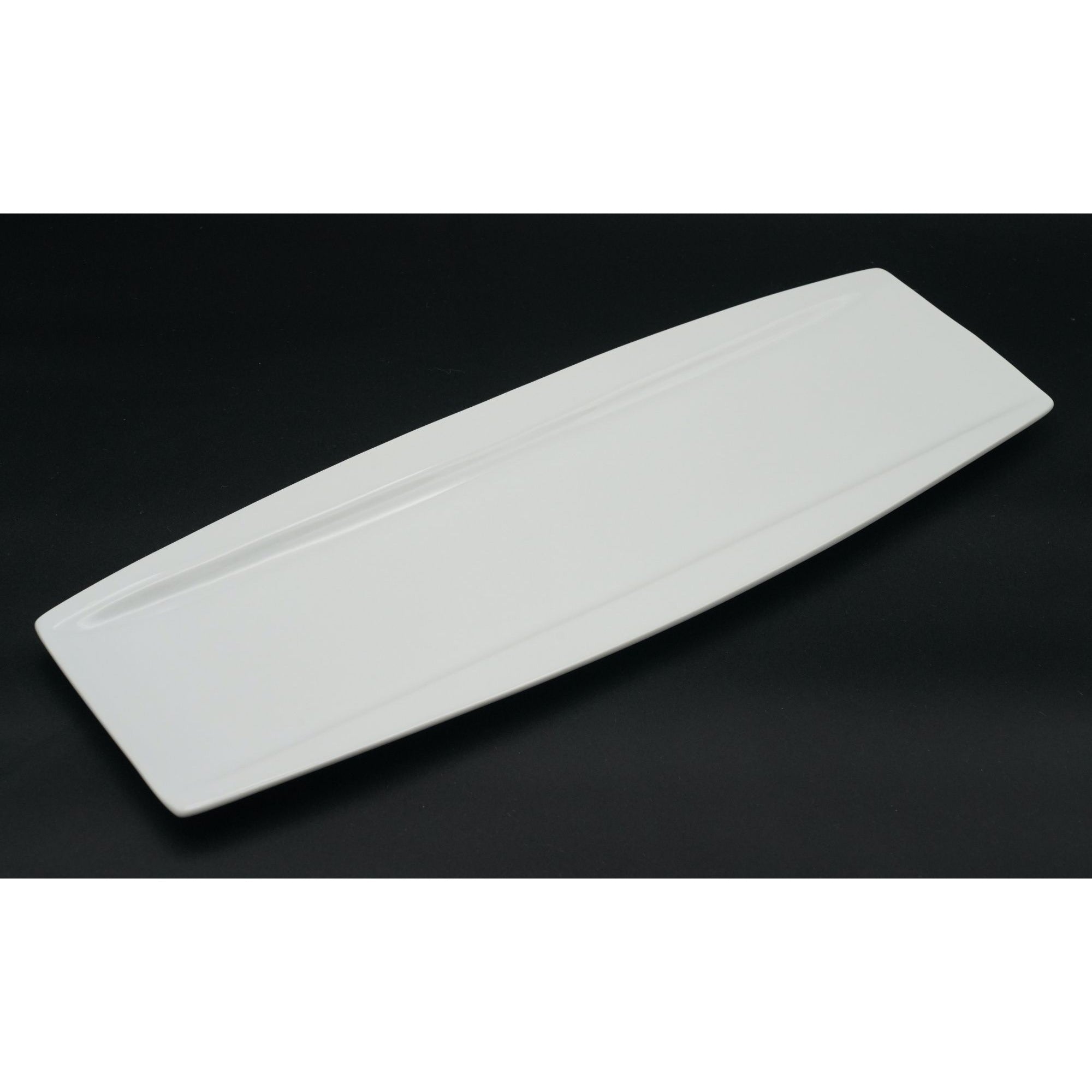Crate and Barrel Large Porcelain Serving Platter 19" White Edge Server #231-650