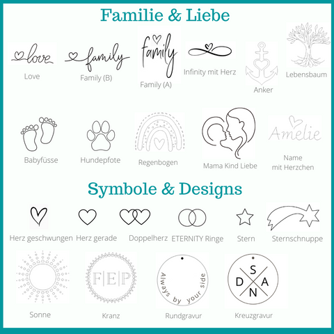 Gravuren Symbole und Designs Melanie Mirabel