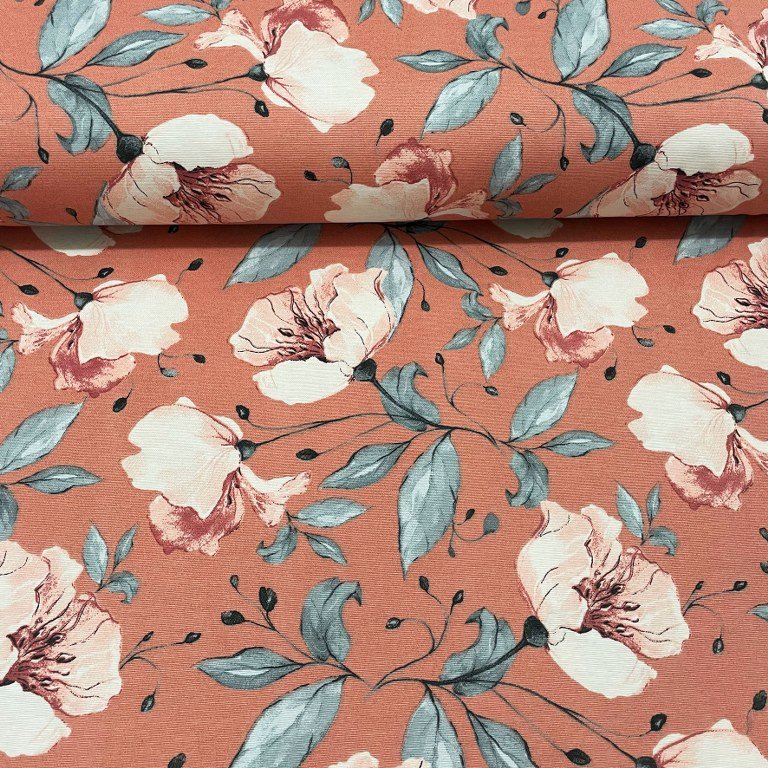 Roses Upholstery Fabric, Shabby Chic Fabric, Pastel Floral Fabric