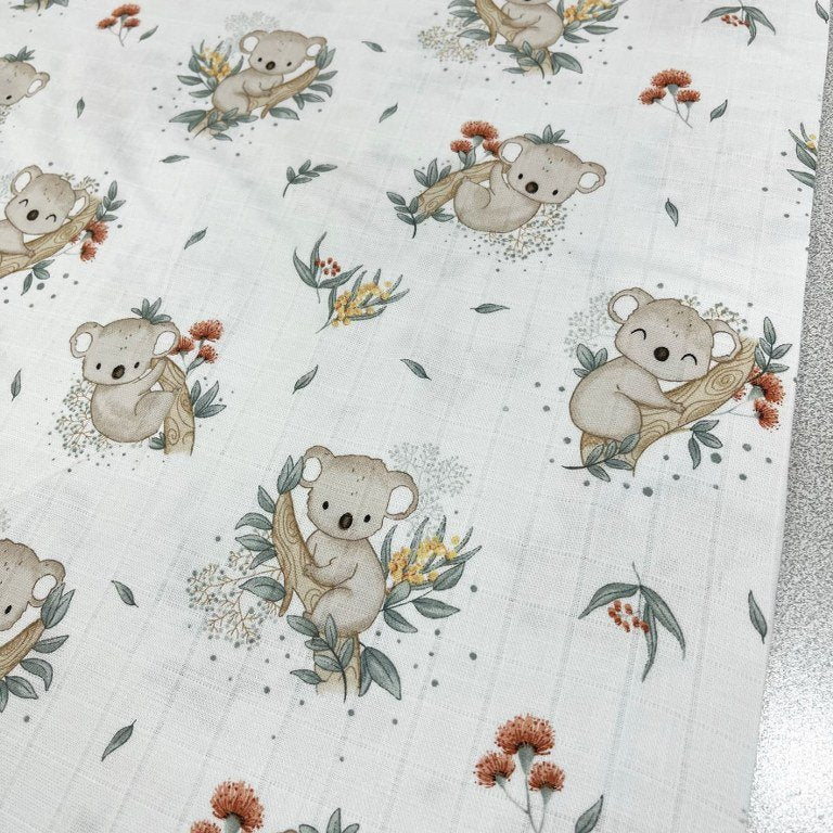 Double Gauze 100% Cotton Muslin Fabric by Yard, Natural Fabric for Baby, 5  Prints, Bear Fabric, Flower Print, Picnic Pattern, Baby Blanket