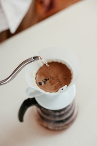 Preparing pour over coffee step 3