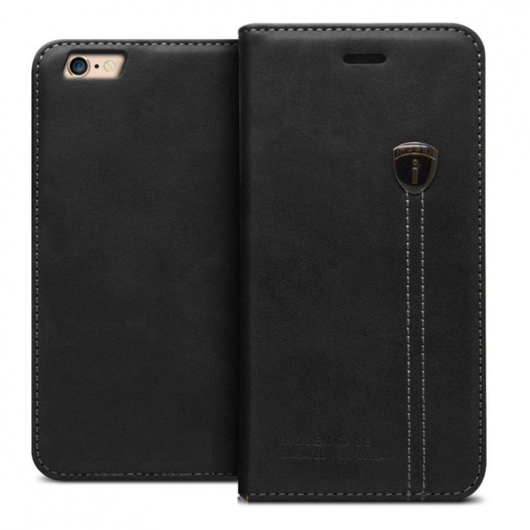 open haard functie Parelachtig iPhone 7 PLUS - iHosen Leather Book Case - Zwart – ABCstore