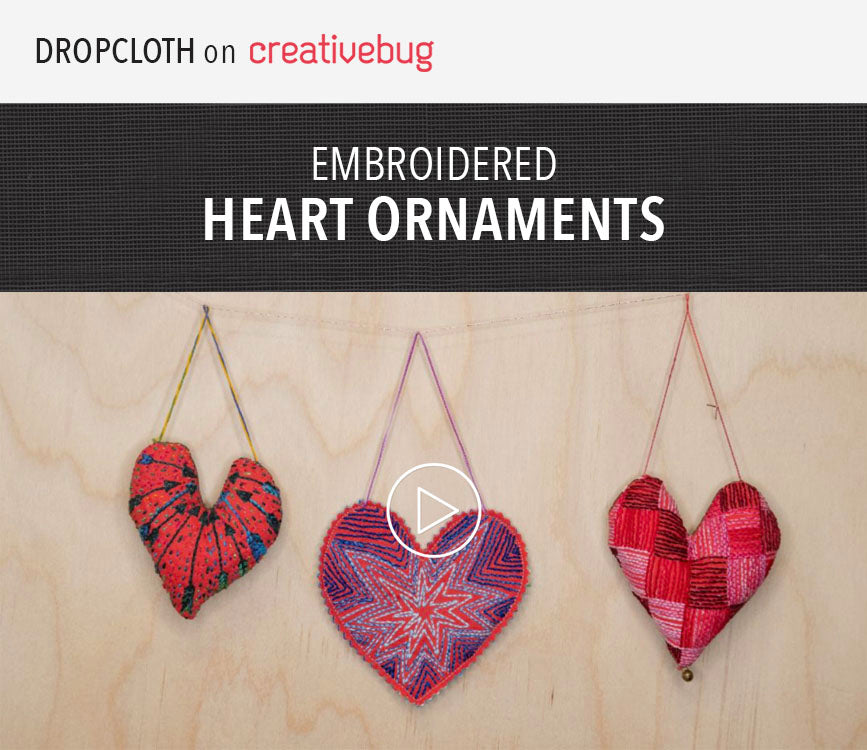 Embroidered Heart Ornaments Class