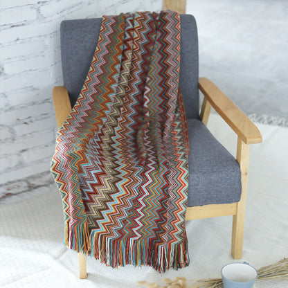 Bohemian Knitted Tassel Sofa Blanket