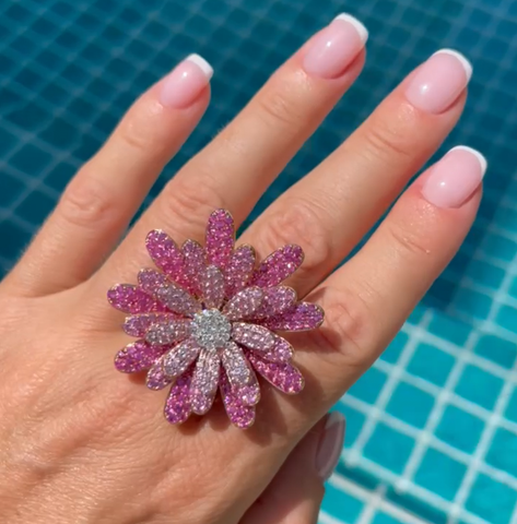Mini Pink Sapphire Heart Ring