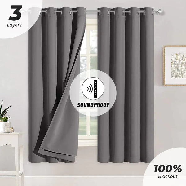 3-Layer Blackout & Soundproof Curtain