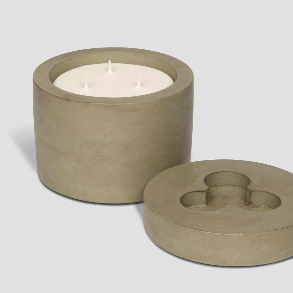 Scented Candle In Concrete Container - 3 Wick