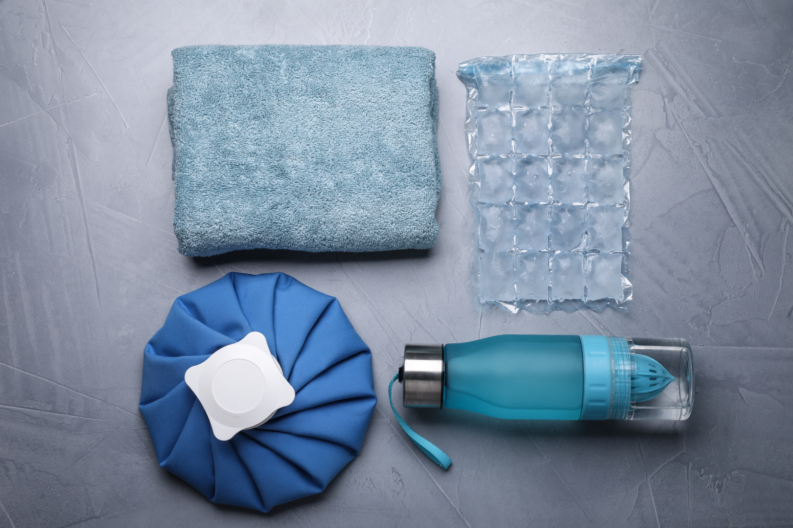 An ice pack and a heating pad