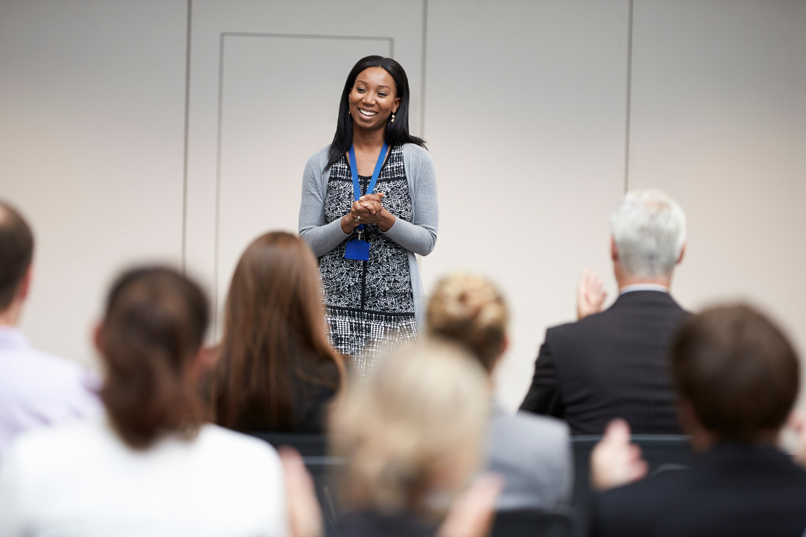 Someone presenting to an audience