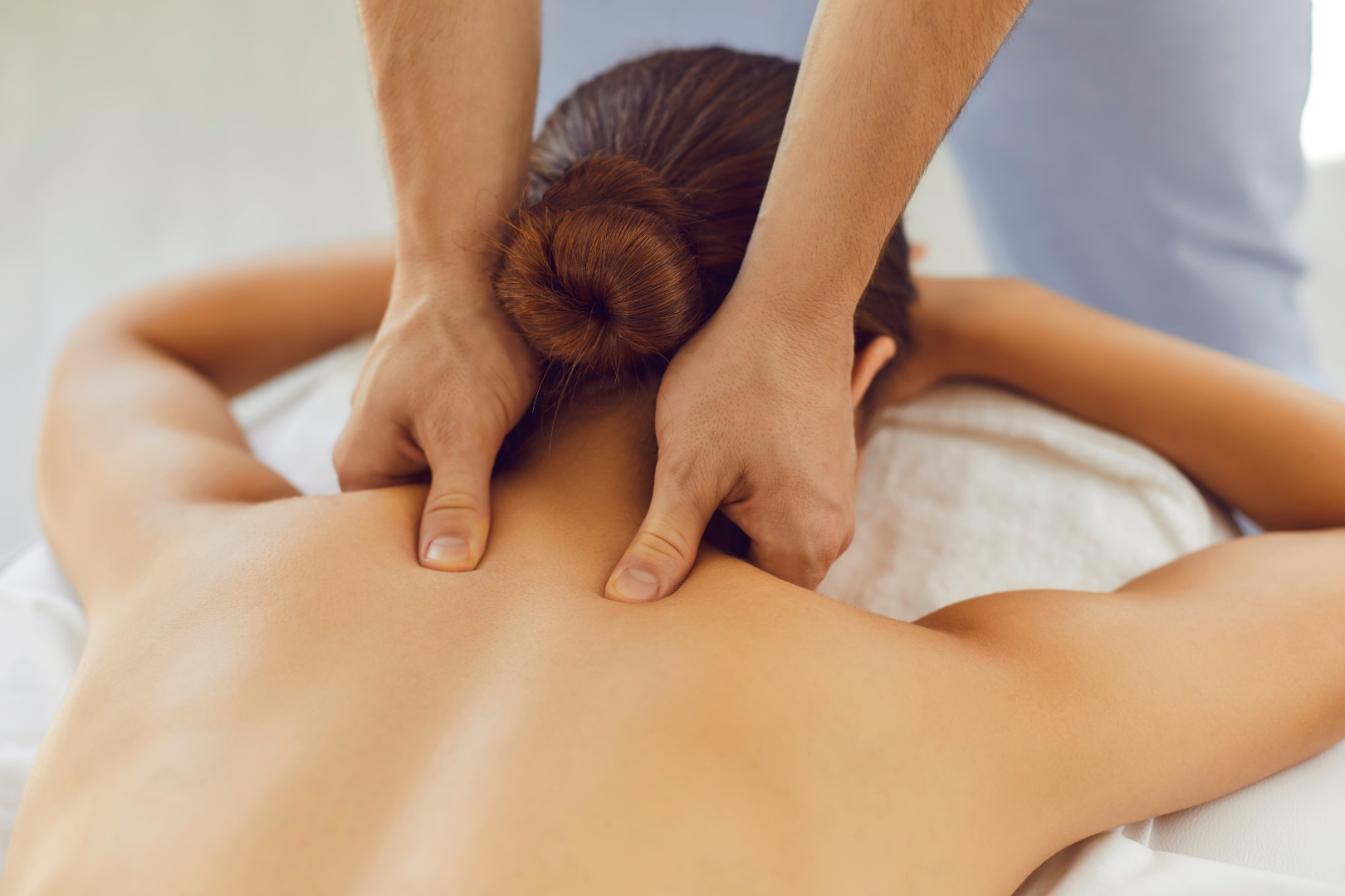 Massage therapist with neck