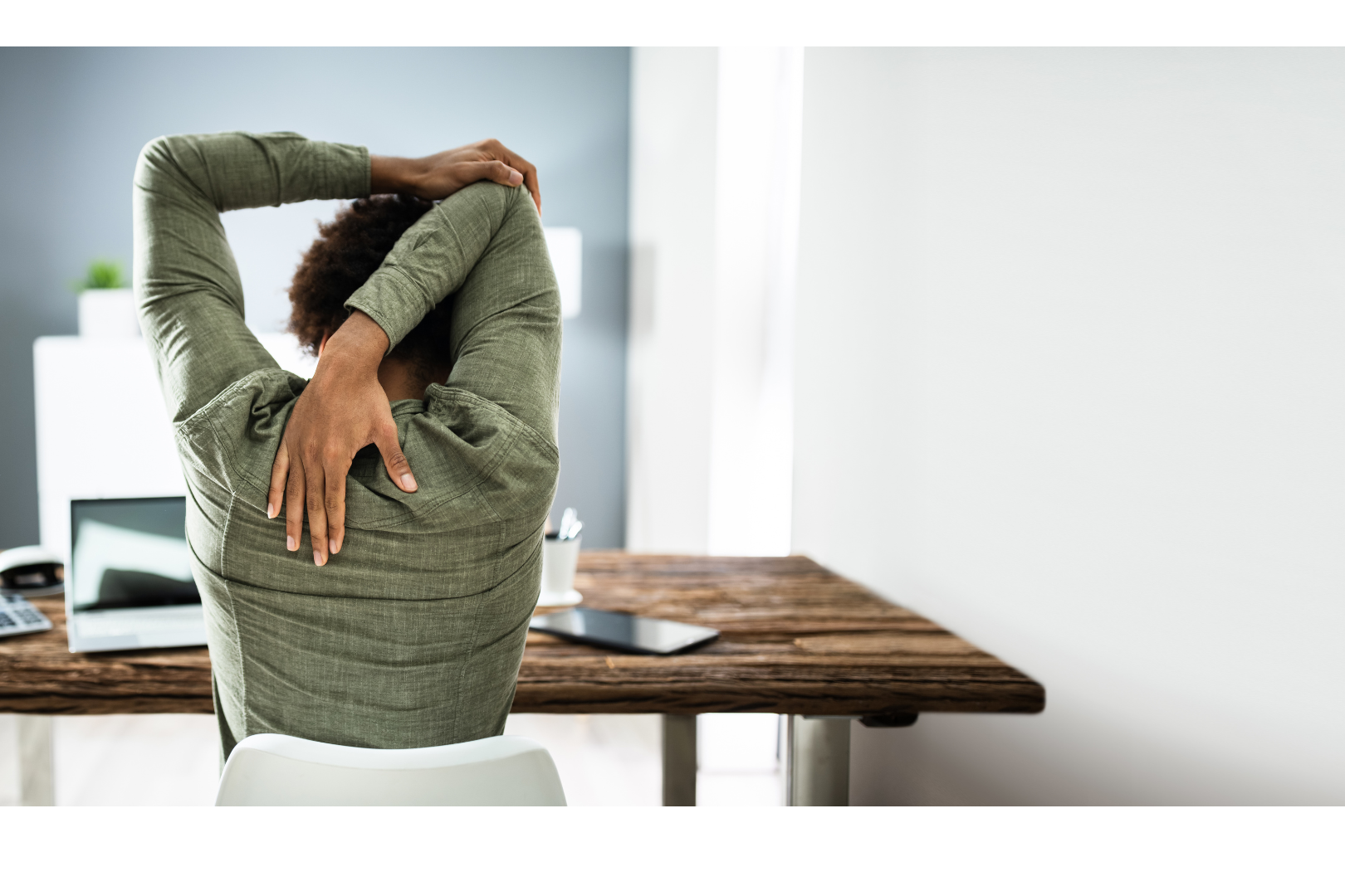 A person doing a posture stretch