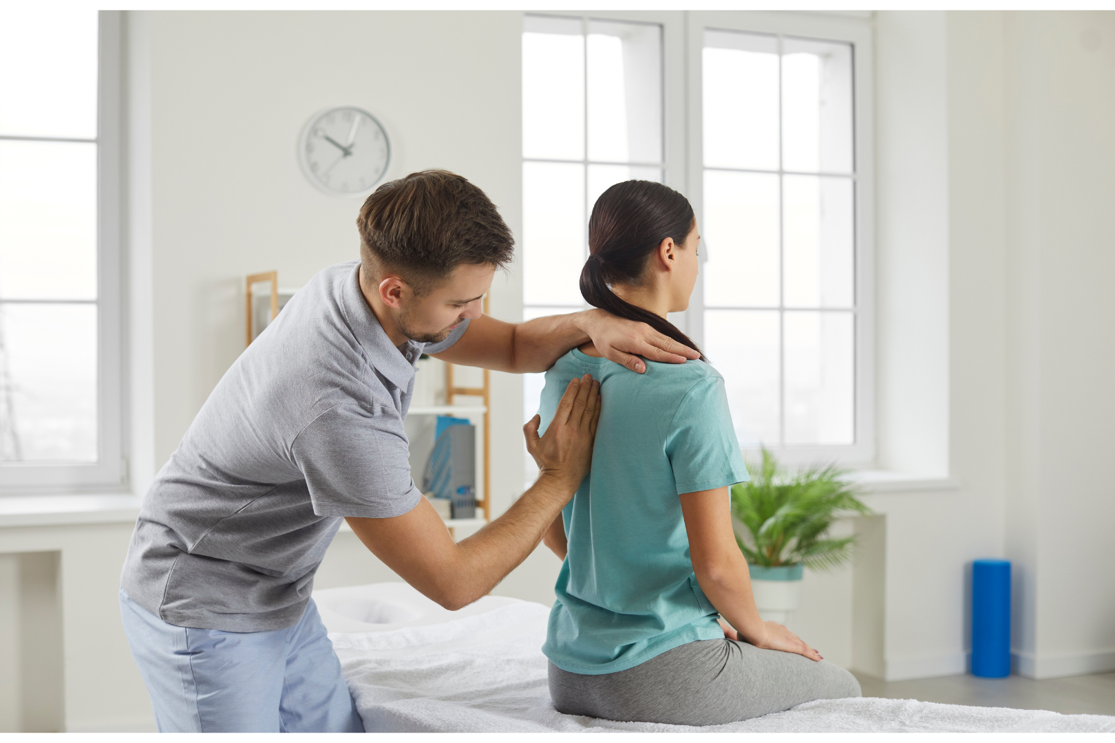A person consulting with their chiropractor