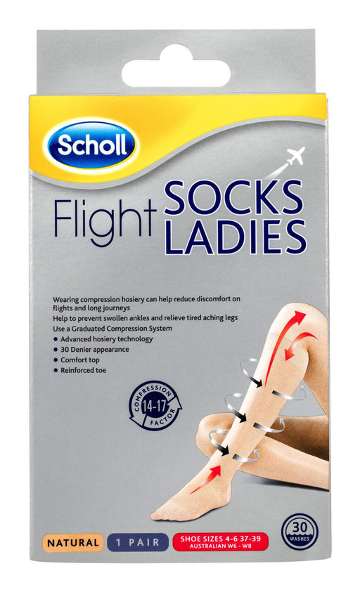 Scholl Flight Socks Unisex Black 6-9