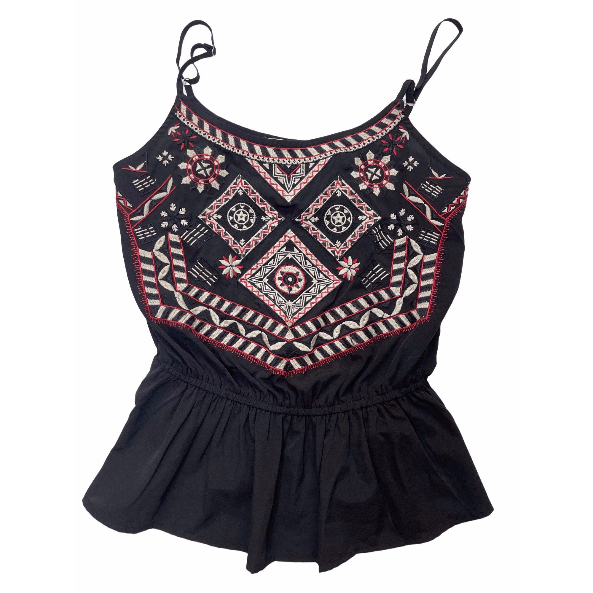 Abercrombie & Fitch Women's Black and Blue Stitch Tank Top Size Extra Small