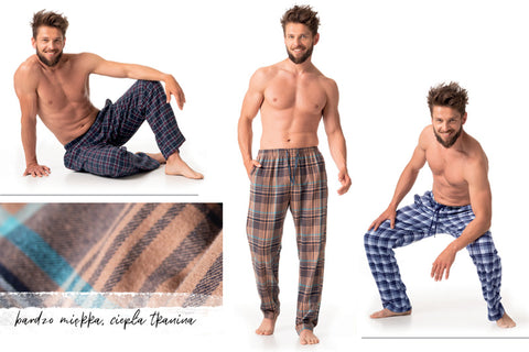 piżama męska, piżama fanelowa, flanelowe spodnie piżamy męskiej