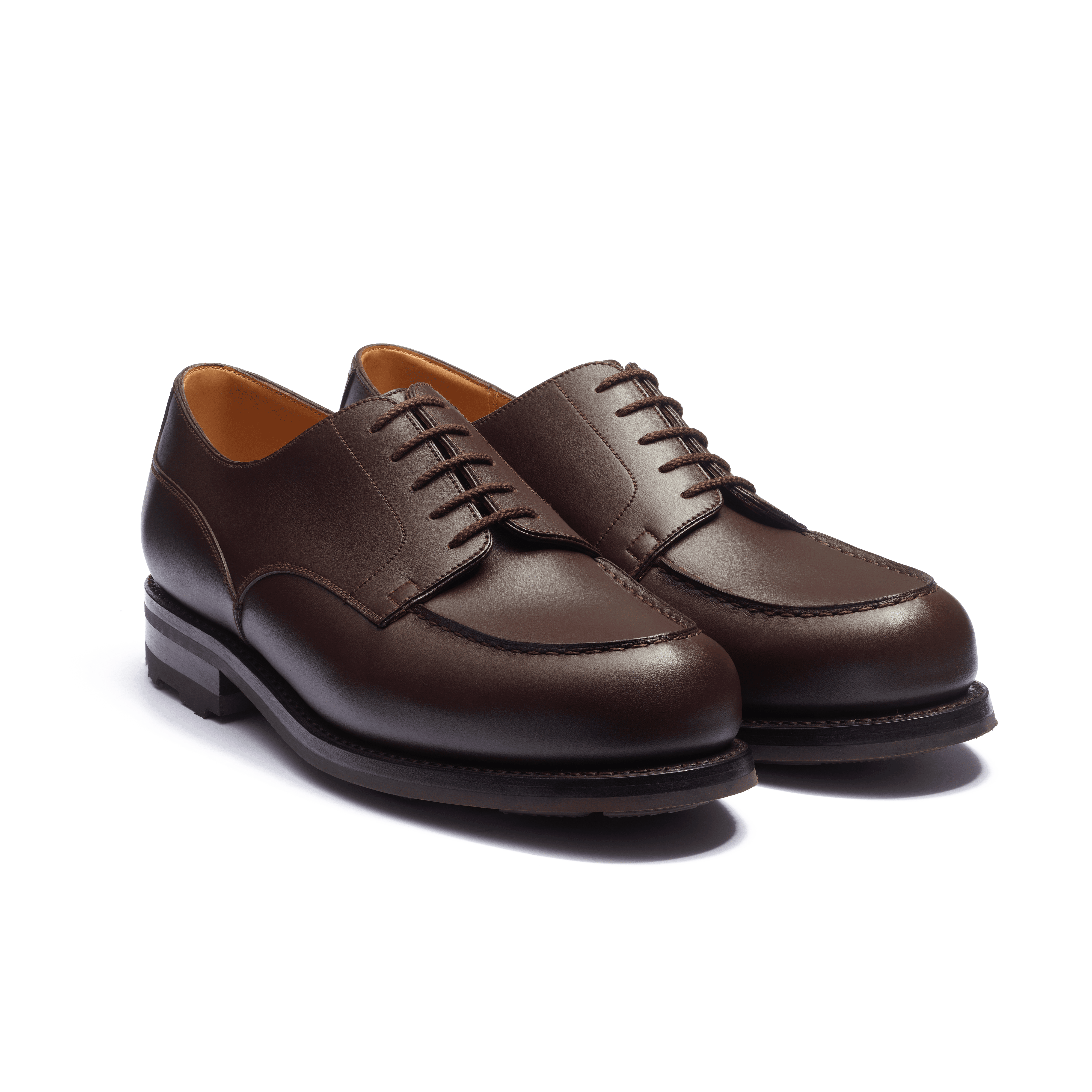 Men's Dark Brown Leather Golf Derby – J.M. Weston