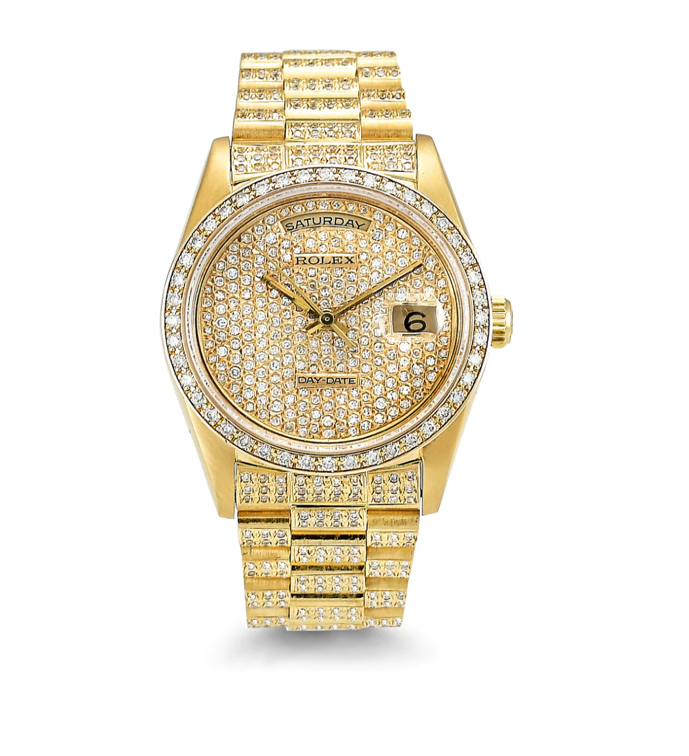 Gold gem-studded men’s fine watches